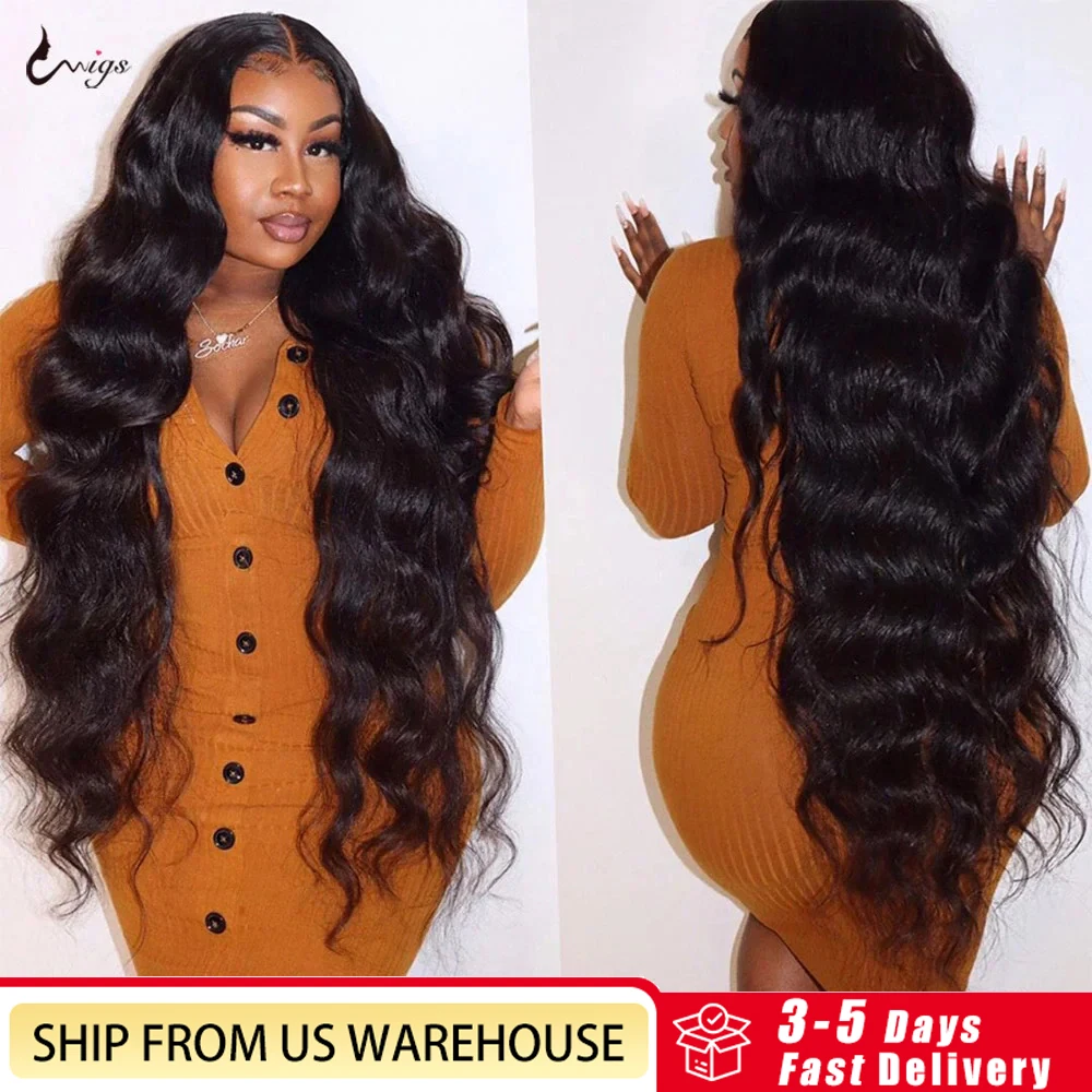 New 5x5 Lace Frontal Wigs Brazilian Natural Color Human Hair 13x4 Body Wave Lace Front Wig Transparent Lace Frontal Wigs