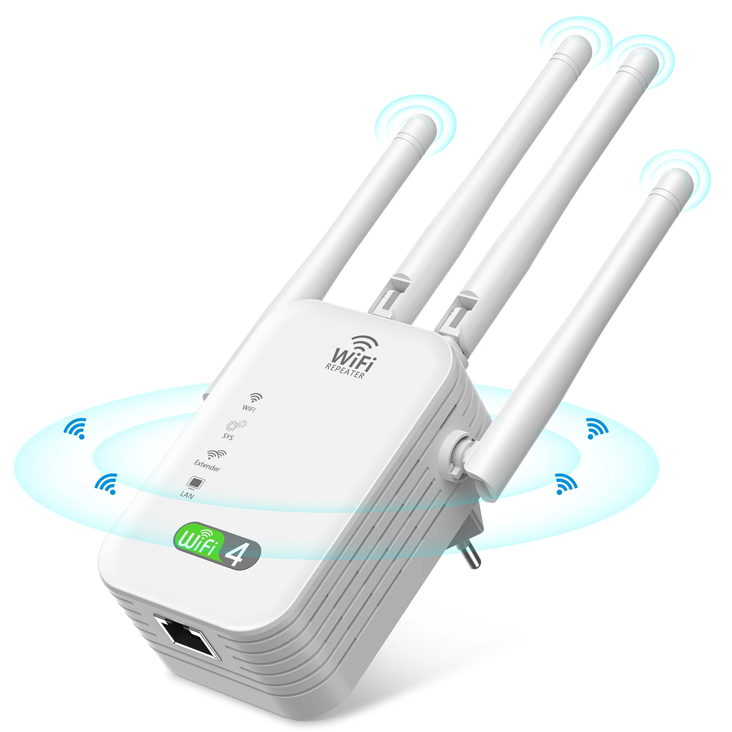 Kabelloser WLAN-Repeater 300Mbps Signalverstärker Dual-Band 2,4G WLAN-Erweiterung Antenne Netzwerkverstärker WPS Router