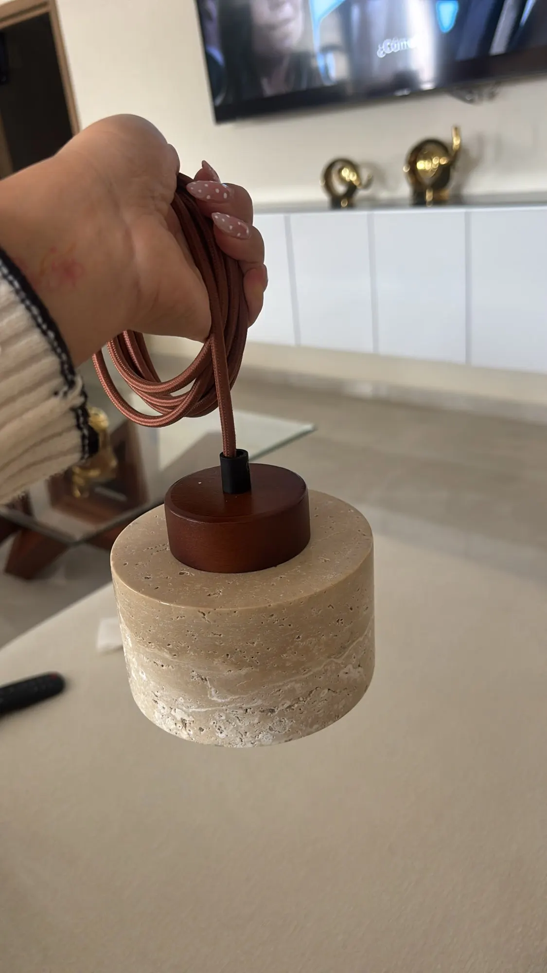 Japandi Textured Pendant Light, customer photo