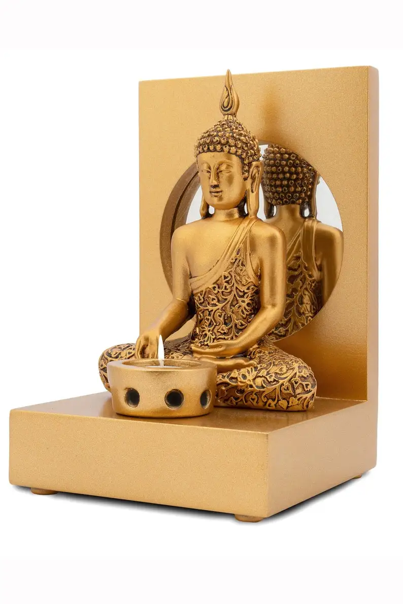 Buddha Statue and Candle Holder, Spiritual Decor, Zen/Yoga Accessories, Relaxing Gifts for Women Handmade workmanship Fast shipp