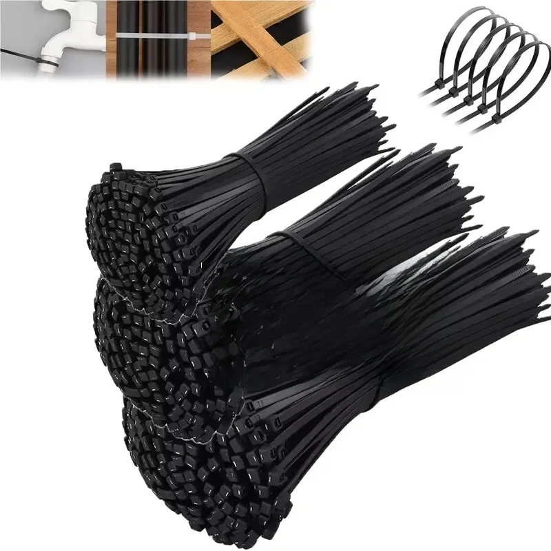 100-1000 pièces en gros en plastique Nylon cordons autobloquants sangles de cordon câbles réglables boucle de fixation fil de bureau à domicile cravate zippée