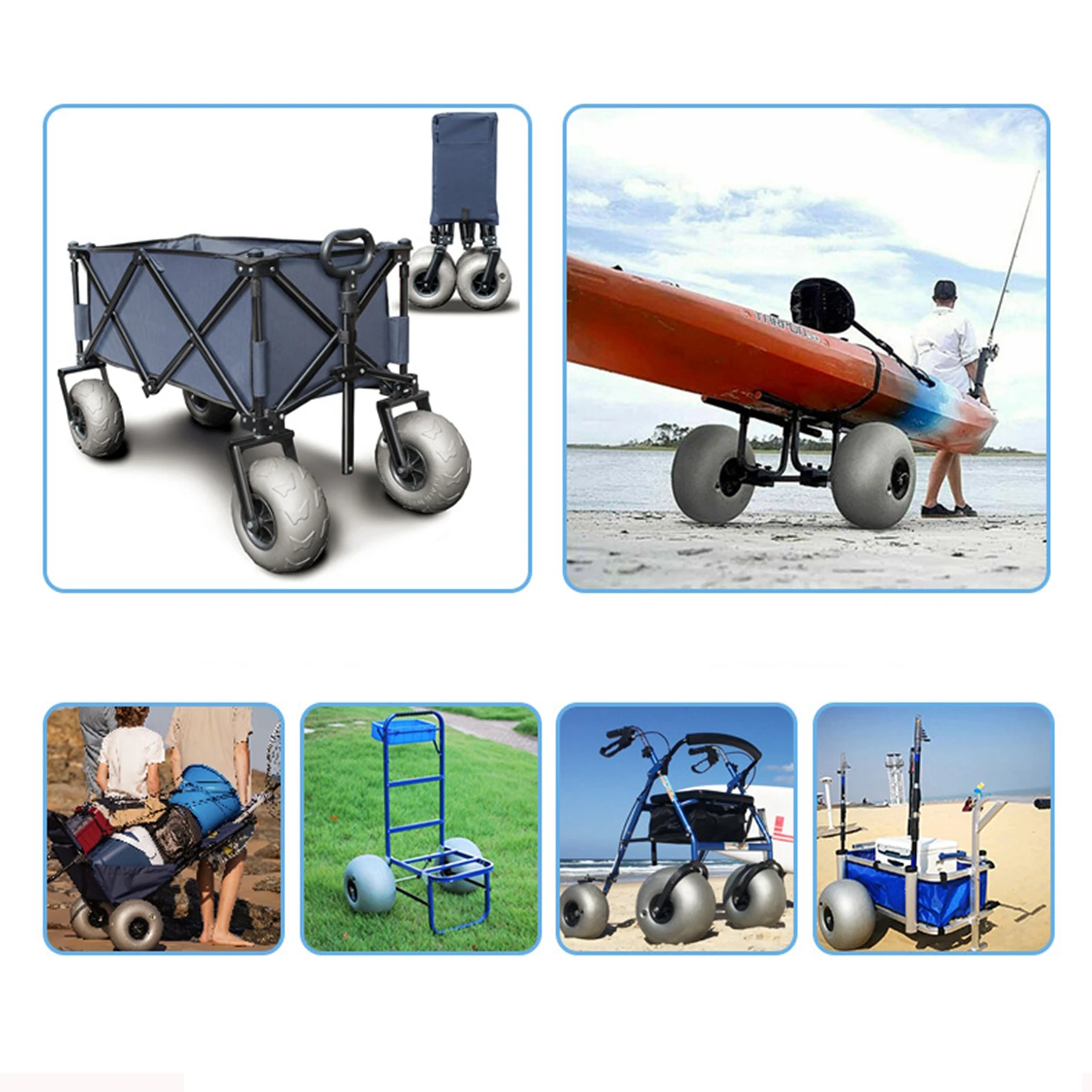 ล้อบอลลูน 10 นิ้ว อุปกรณ์เสริม - Fishing Kayak Cart บทวิจารณ์และราคา