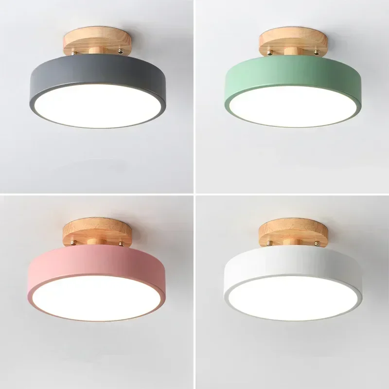 Nordic Entree Hal Plafondlampen Balkon Hout Ronde Garderobe Eetkamer Studeerkamer Licht Badkamer Industriële Verlichting - afbeelding 2