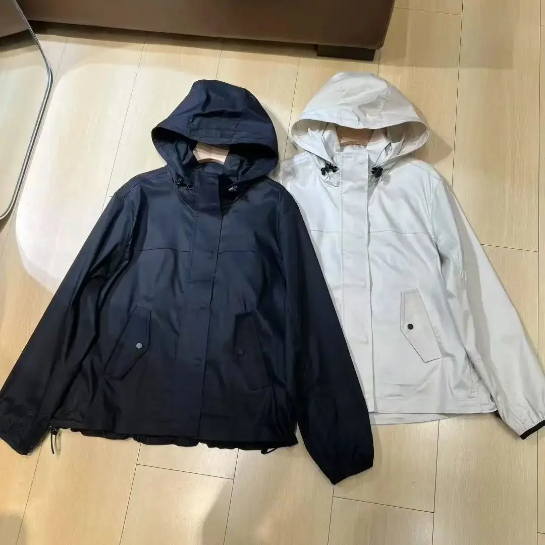 

Casual high quality mid season hooded trench