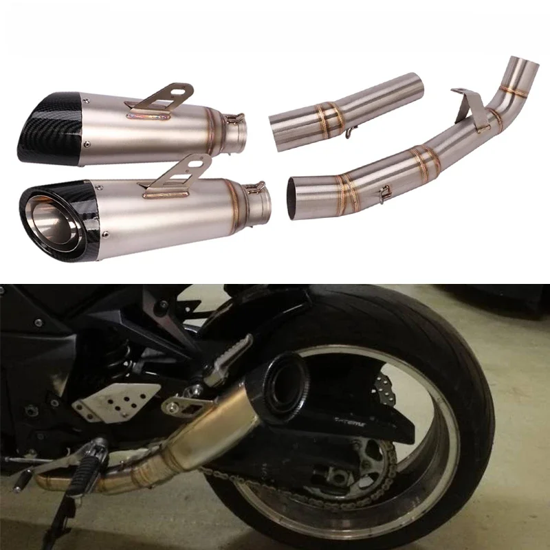 Voor Kawasaki Z1000 2007 2008 2009 Motorfiets Uitlaat Escape Moto Gemodificeerde Middelste Link Pijp Koolstofvezel Demper Db Killer - afbeelding 2