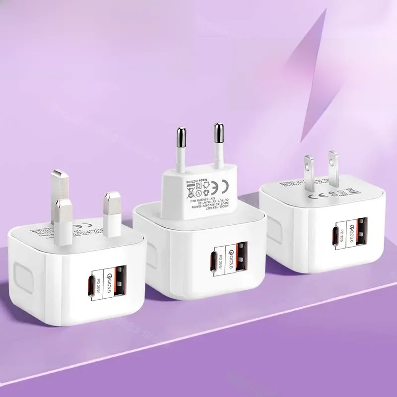 PD20W Ładowarka USB C Szybkie ładowanie Quick Charge 3.0 Ładowarka do telefonu komórkowego Adapter typu C do iPhone 14 13 12 Xiaomi Samsung Huawei — zdjęcie produktu 7