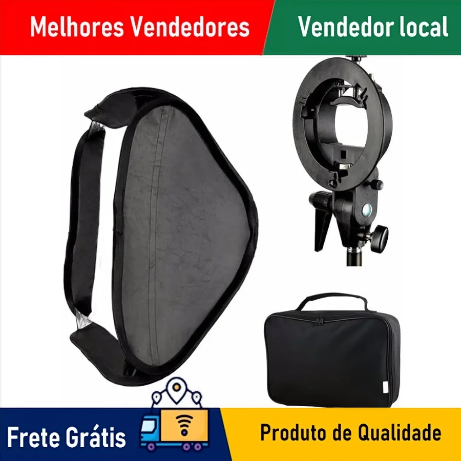SKYTUR Portable Softbox 60x60 Universal Holder + Flash Diffuser Lighting Kit-Fast Shipping to All Brazil