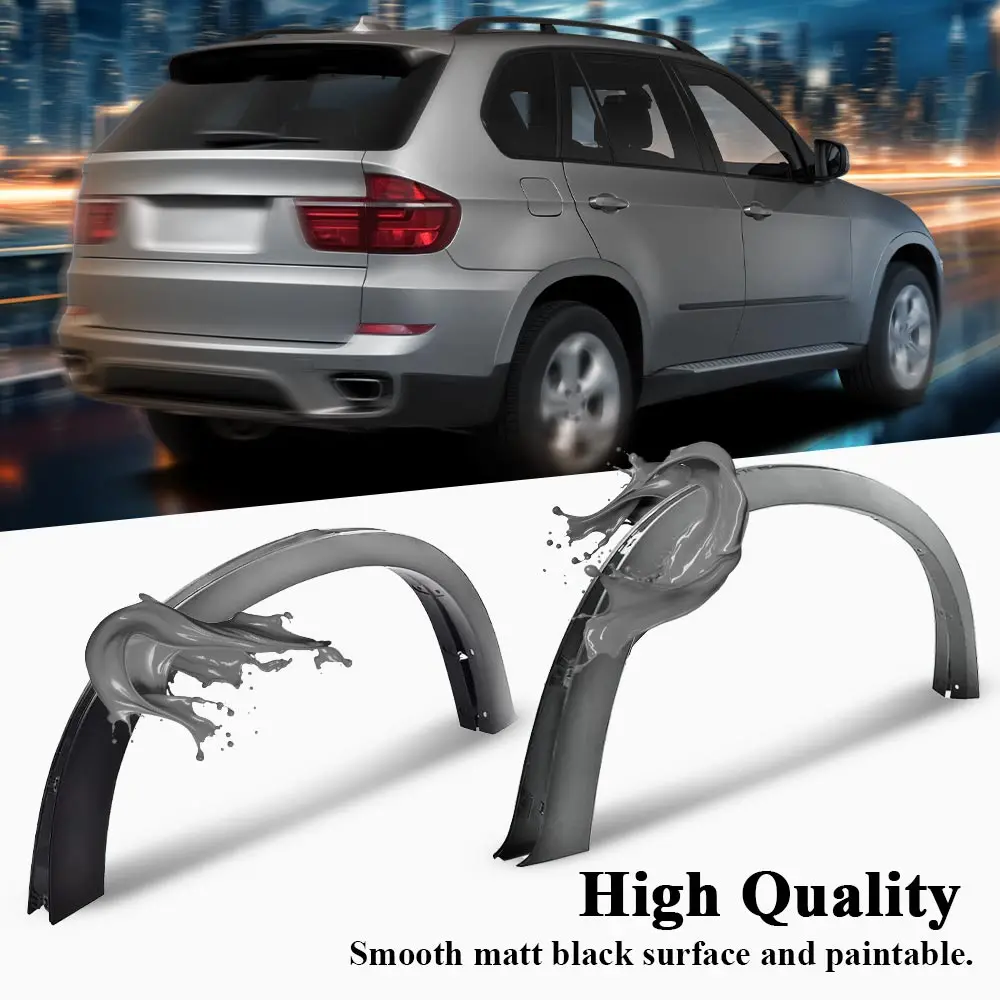 

4 шт., расклешенная крышка крыла, комплект кузова, подходит для 07-13 Bmw X5 E70, удлинитель 20/21 дюймов