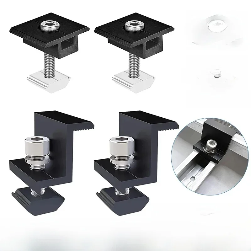 4/10/20 sztuk uchwyt modułu słonecznego zacisk końcowy zacisk końcowy do montażu zaciski do paneli słonecznych do mocowania modułów słonecznych PV 30mm/35mm — zdjęcie 2