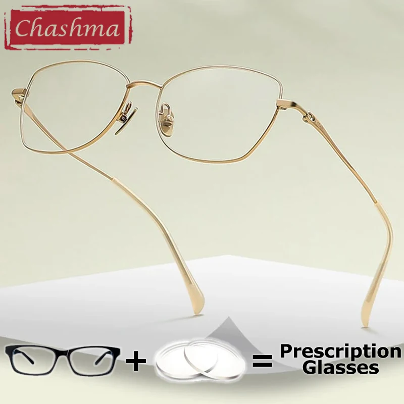 

Очки Chashma по рецепту, модные женские очки, полнооправные очки из титанового сплава, мужские оптические очки Gafas с линзами по рецепту, очки для зрения