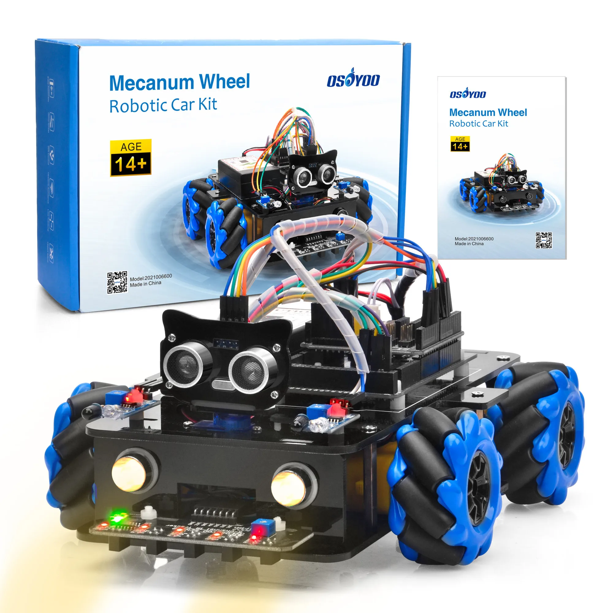 

OSOYOO Omni-directional Mecanum Wheels Robot Car Kit for Arduino Mega2560 Raspberry Pi STEM Coding Students