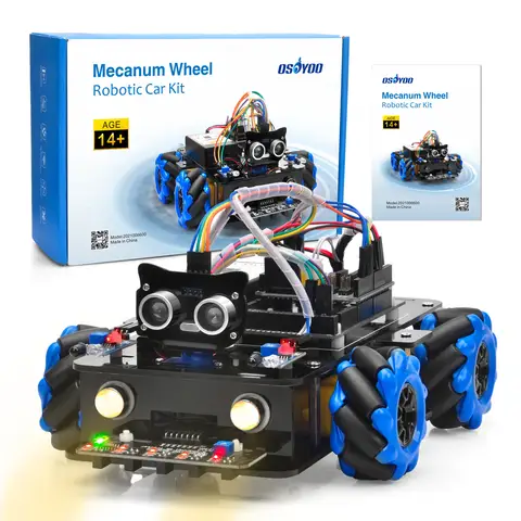 Osoyoo Omni-Directionele Mecanum Wielen Robot Auto Kit Voor Arduino Mega2560 Raspberry Pi Stem Codering Studenten