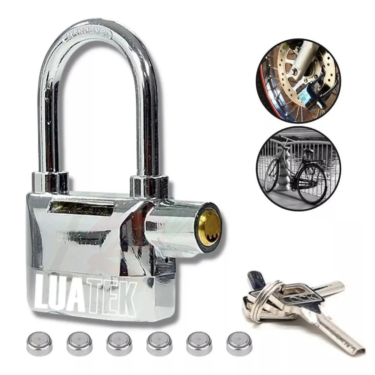 Anti-theft Padlock with Alarm Lockers With Sound Sensor For Gate, Bike, Motorcycle, Cabinets-Luatek