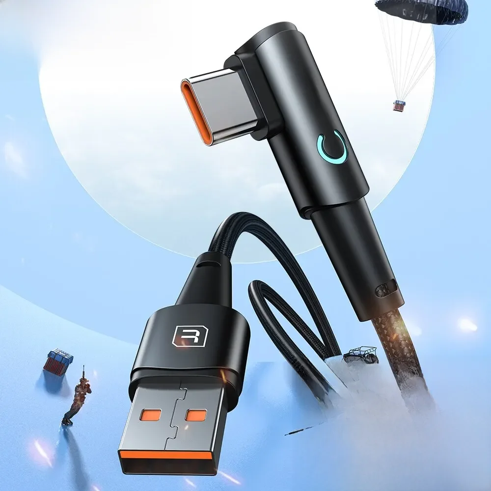 Toocki 6A USB C Câble 90 Degrés Pour OPPO 100W Cordon De Charge Rapide Pour L'honneur Huawei Oneplus Realme Chargeur Données Fil