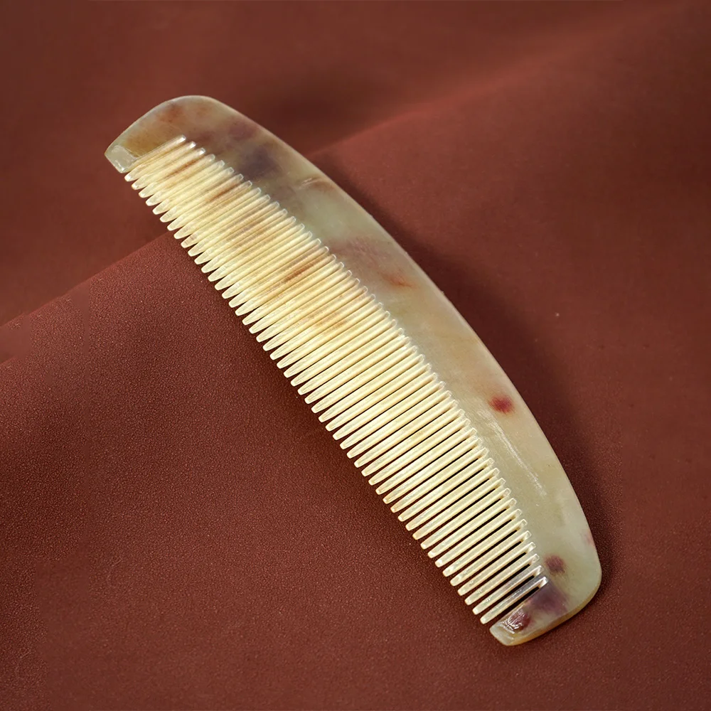 Portable Natural Horn Comb Handmade Polished Anti Static Massage Horn Comb for Men Women Salon Hairdressing Styling Tools