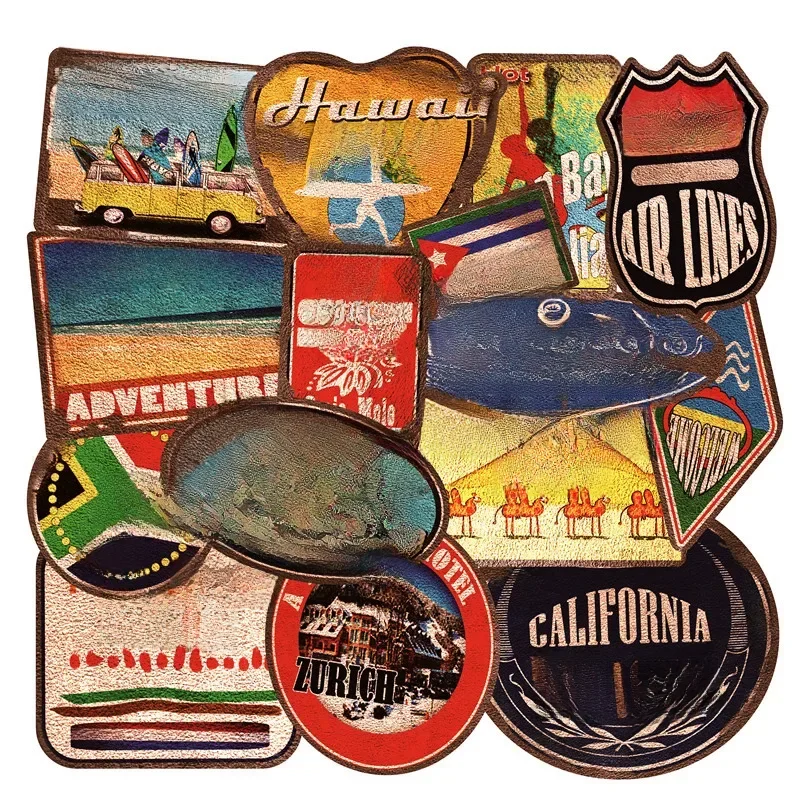 36 sztuk naklejki retro Vintage naklejki na plażę Surf wodoodporne pcv deskorolka bagaż motocykl Laptop samochód Laptop naklejki surfingowe — zdjęcie 2