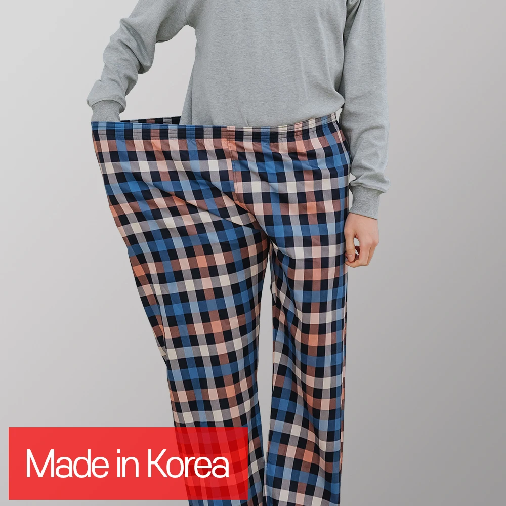 [CALL RA S] man's pajamas/Simple check 1 piece/Korean domestic/special cotton // pajamas/night wear/sleepwear/Big size