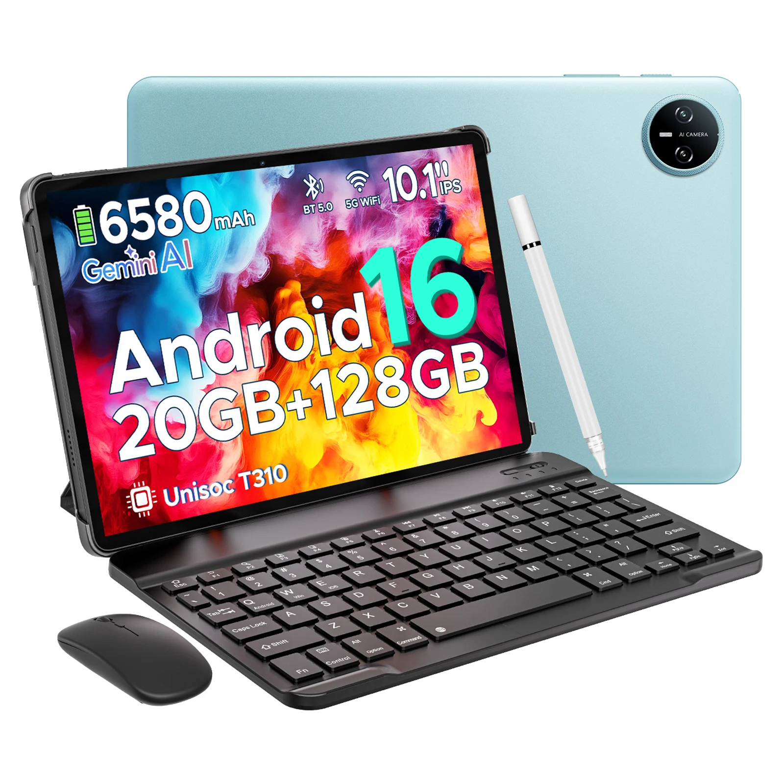 Tablette DOOGEE Tab A9 Pro Android 16, 10 pouces, 20 Go de RAM, 128 Go de ROM (TF 2 To), batterie 6580 mAh, appareil photo IA 8 MP | Identification faciale | Tablettes WiFi 5G