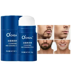Ocheal 40g Facial Cleansing Gel Shaving Stick Men's Facial Hair Smooth Shaving Gel Cleaning Face Cleaning Care Cream Portable