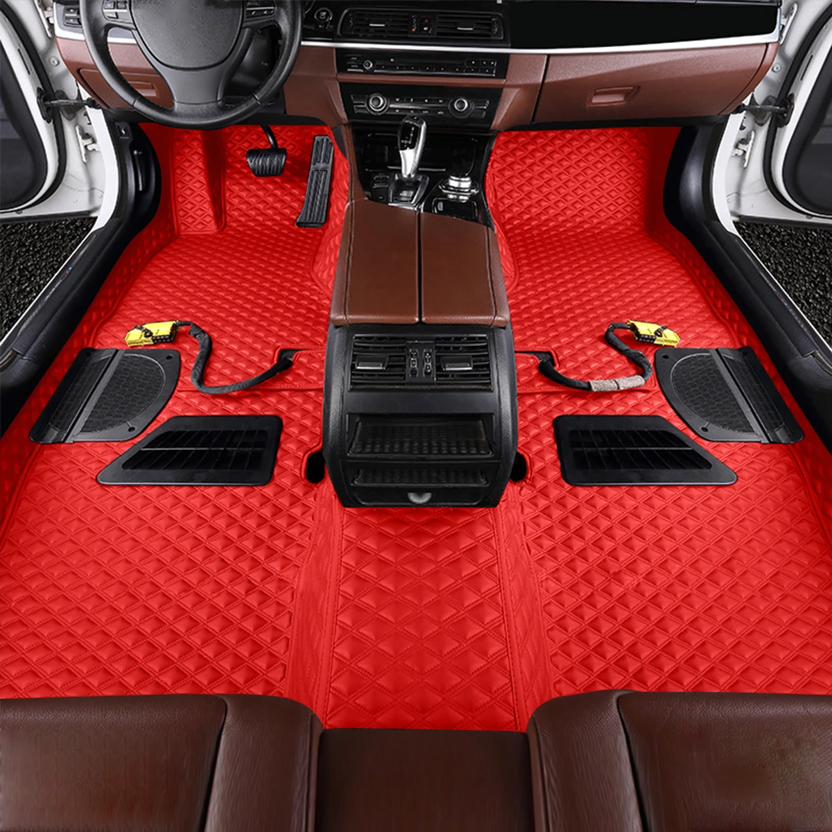 For Mercedes Benz E Class L , single-layer Leather  Floor Mats, Waterproof Wear-Resistant Car Mod AccessoriesE Class view 6