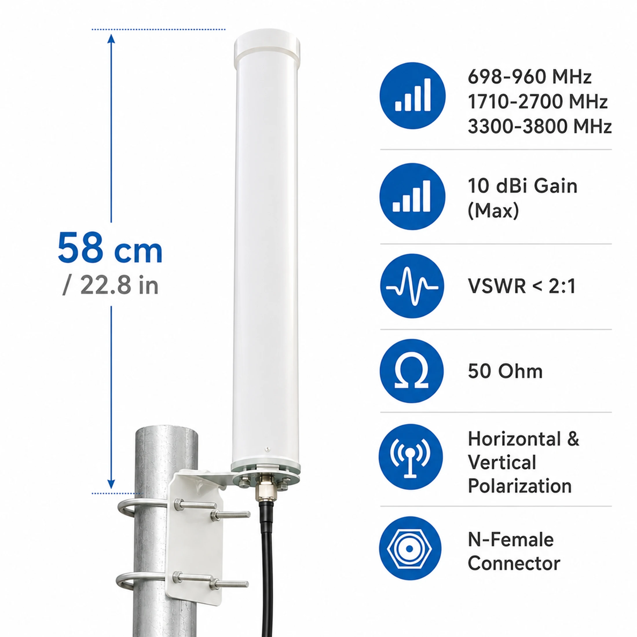 5G 4G LTE Antennas Outdoor WiFi Omni Directional Cellular Antenna for 5G 4G LTE WiFi Hotspot Router,Verizon AT&T Sprint T-Mobily view 3
