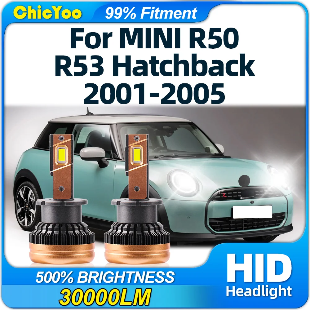 30000LM Car LED Headlight Bulbs 6000K Canbus No Error Xenon HID Lights For MINI R50 R53 Hatchback 2001 2002 2003 2004 2005