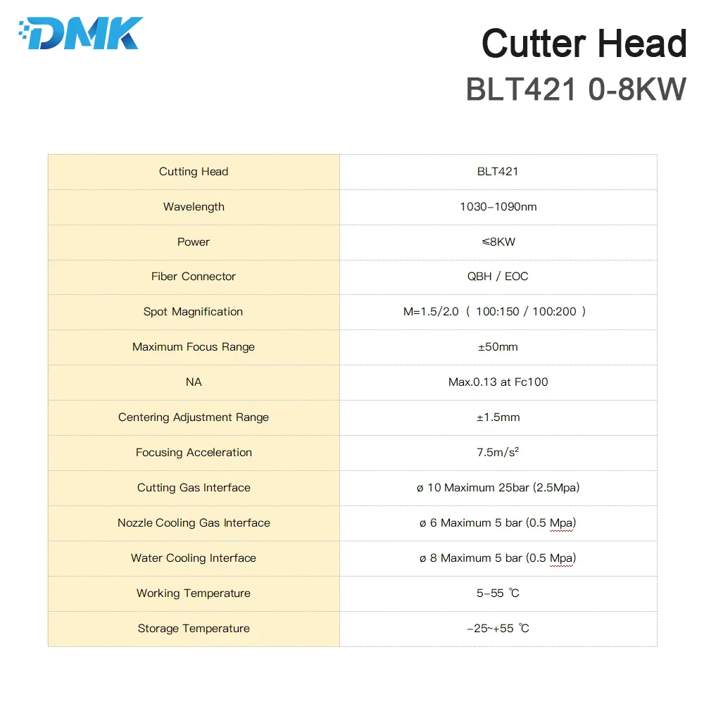BOCHU BOCI Original Smart Cutting Head BLT421 0-8KW QBH & EOC Interface for Fiber Laser Cutting Machine