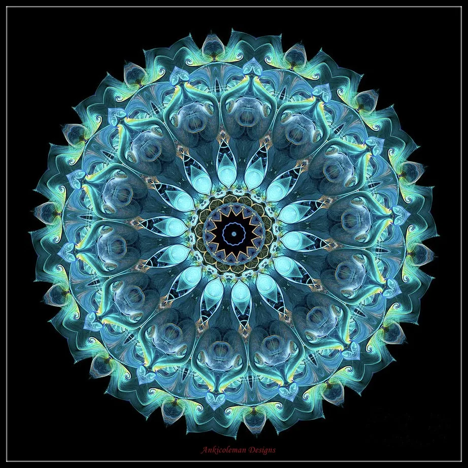 Blue and Aqua Mandala - Counted Cross Stitch Kits - DIY Handmade Needlework Embroidery 14 CT Aida Cross Stitch Sets DMC Color