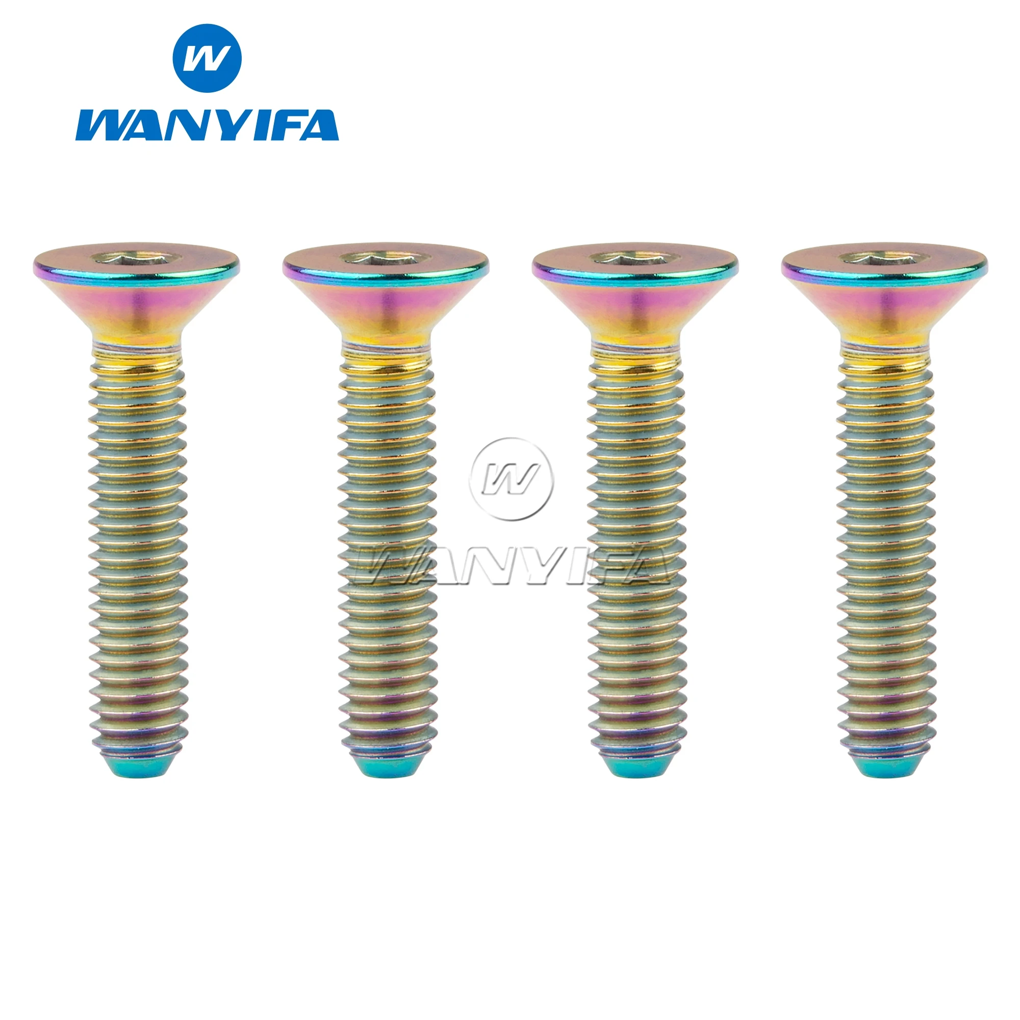 Wanyifa Titanium Bolt M3x6mm M3x8mm M3x10mm M3x12mm M3x15mm M3x18mm M3x20mm Countersunk Hex Head Screws 4/10PCS