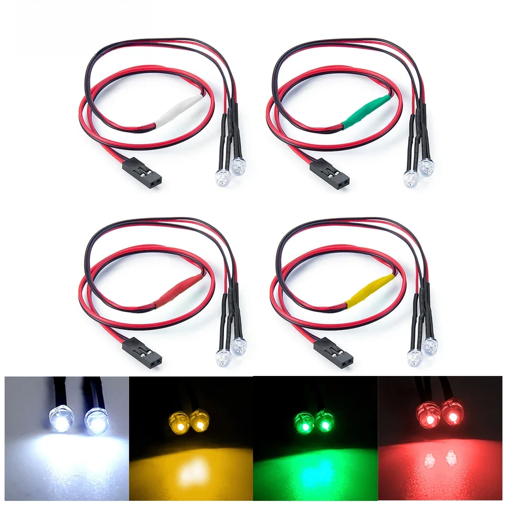 AXSPEED 4.5mm rouge blanc jaune vert lumière LED projecteur phares pour Axial SCX10 II 90046 1/10 RC voiture camion accessoires