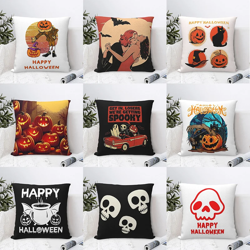 

Happy Halloween pillowcase printed cushion cover sofa waist pillow pillow cover