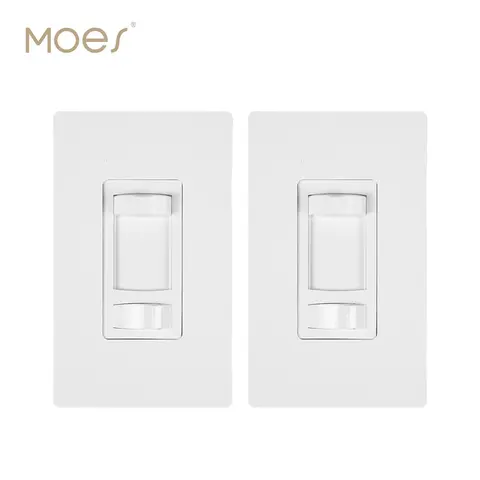 MOES Dimmer Light Switch, 3 Way & Single Pole Dimmable,ON/Off with Dimming Slide for Bedroom Hallway, No Neutral Wire Required