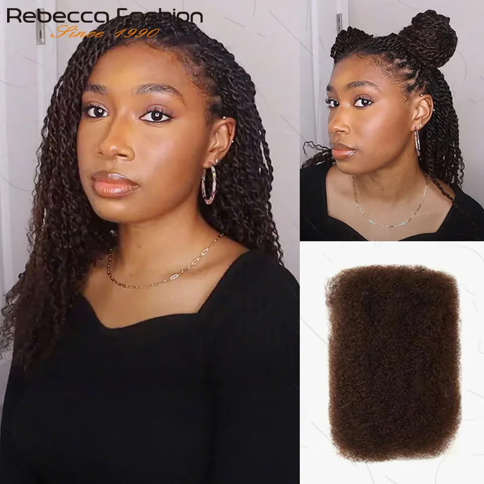 QVR Afro Kinkys Объемные человеческие волосы для наращивания дредов Repair Locs, Twist Braiding Afro Kinky Human Hair для Locs 1 упаковка 50 г