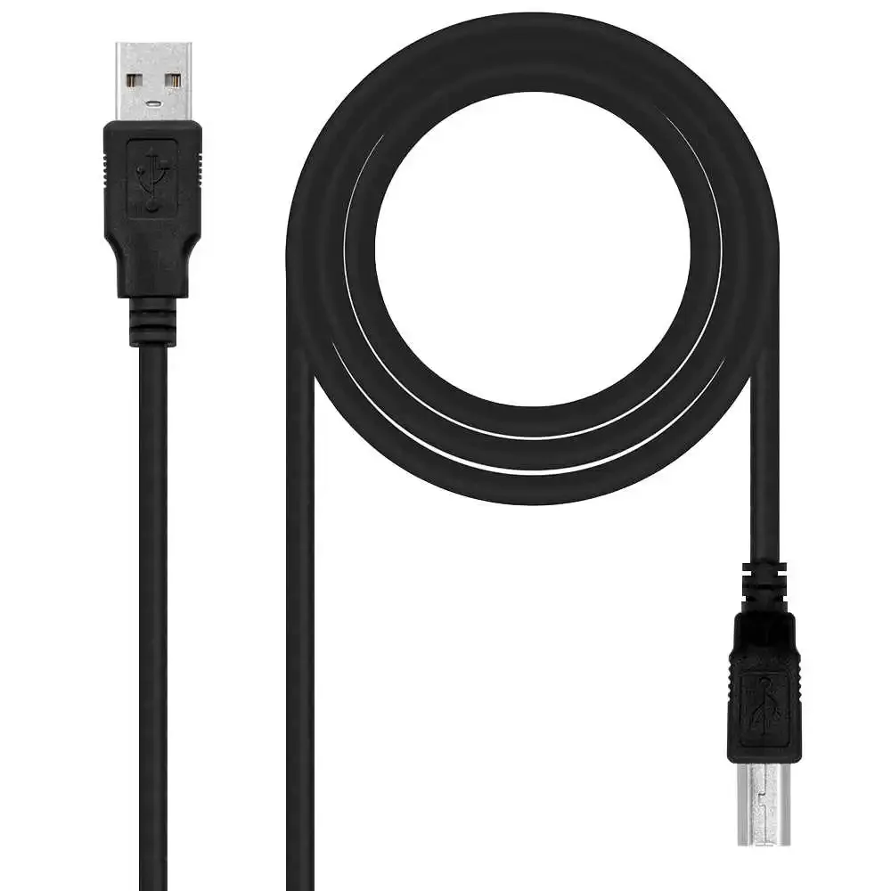 NANOCABLE USB 2.0 tipo A para B M/M cabo da impressora preto 10.01.0102-BK 1m compatível com Canon