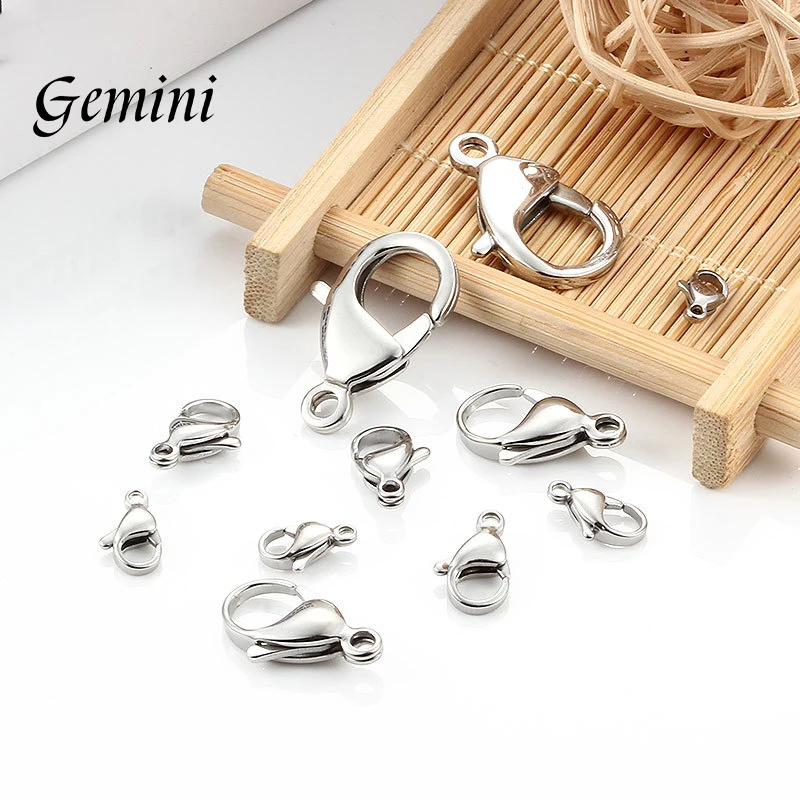 

10pcs 9/10/11/12/13/15mm Stainless Steel Lobster Clasps Hooks Connector For DIY Pendants Jewelry Making Supplies Accessories