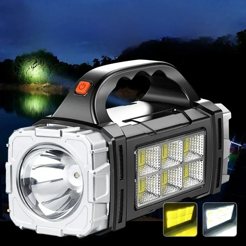 Lampes de poche Led haute puissance, torche de Camping, lampe de travail, Charge solaire, 4 vitesses, Rechargeable par USB, étanche, pour l'extérieur