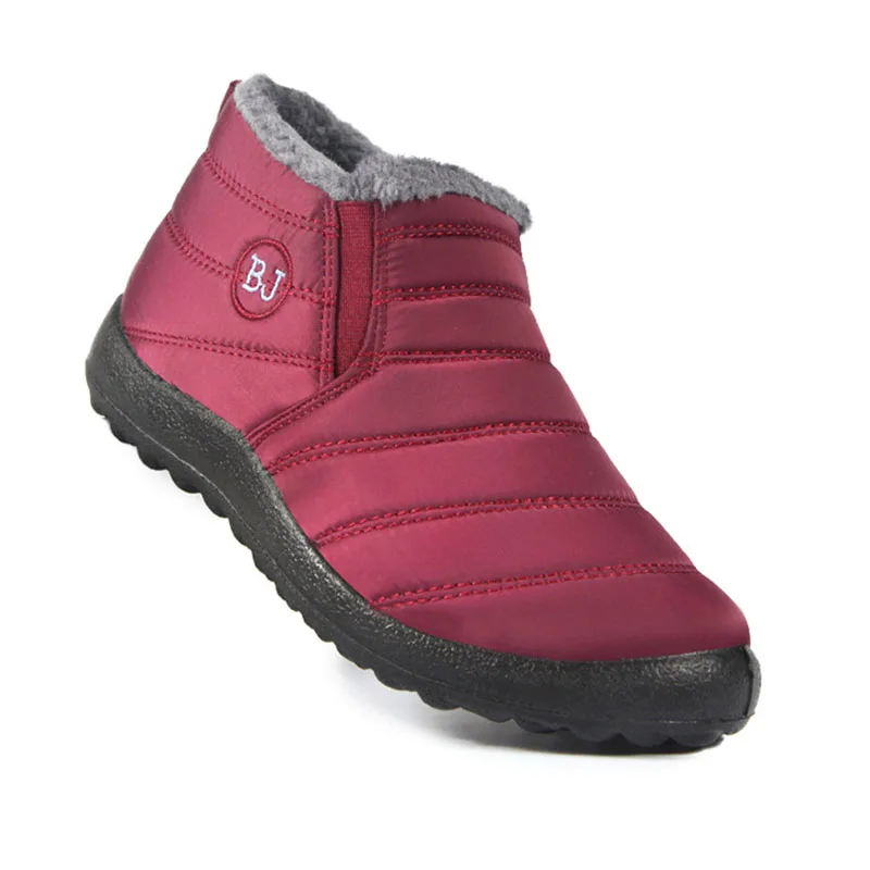 Stivaletti da neve invernali Casual da donna colori solidi Zip pelliccia piatta impermeabile tenere al caldo scarpe da ginnastica morbide comode