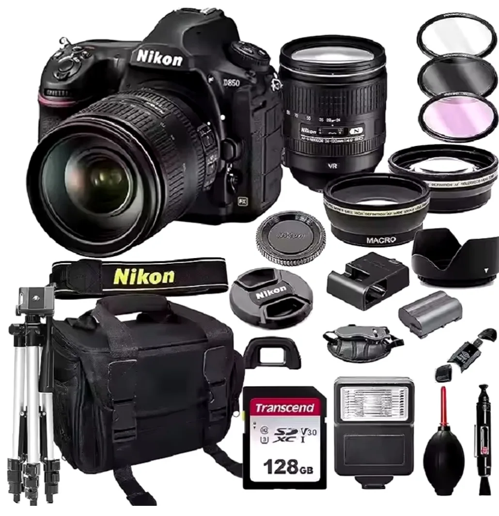 D850 FX D7500 DSLR Camer.a with 24-120mm f 4G AF-S ED VR Lens 64GB Pro With Extra Accessories