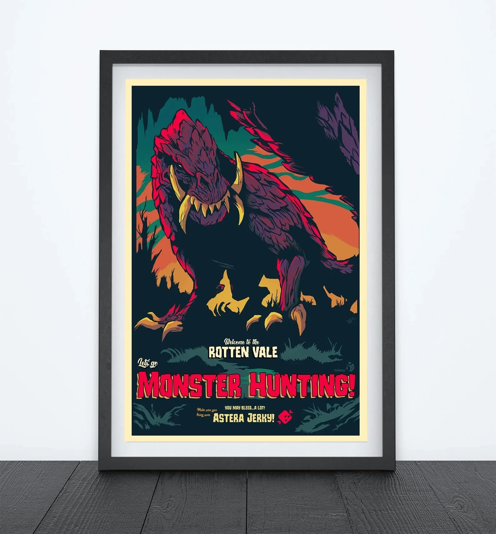 New 2022 Anime Game Poster Monster Hunter Canvas Painting Wall Art Monster Hunting Gamer Kawaii Room Decor Poster Aesthetics