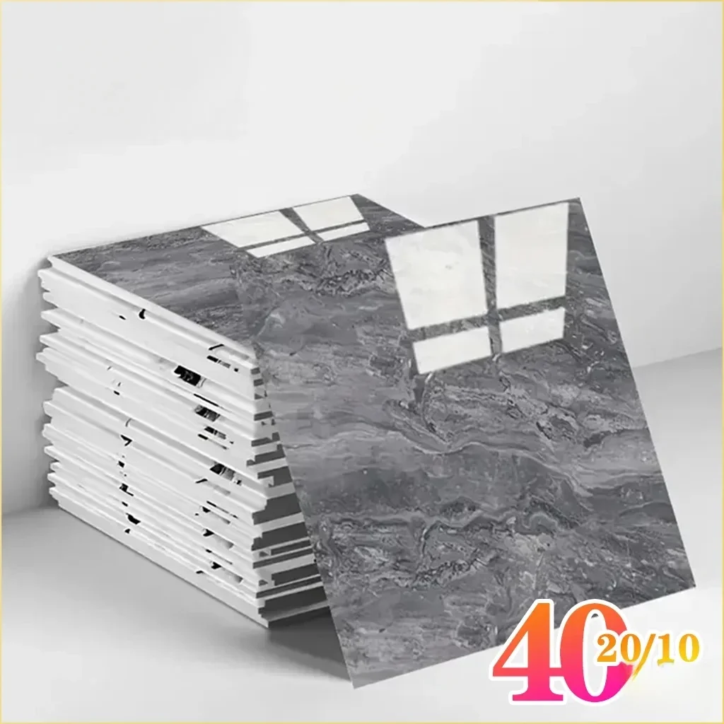 Autocollants de sol auto-adhésifs de Style marbre, tapis de sol épais et résistant à l'usure en PVC pour usage domestique, facile à installer, 10 à 40 pièces