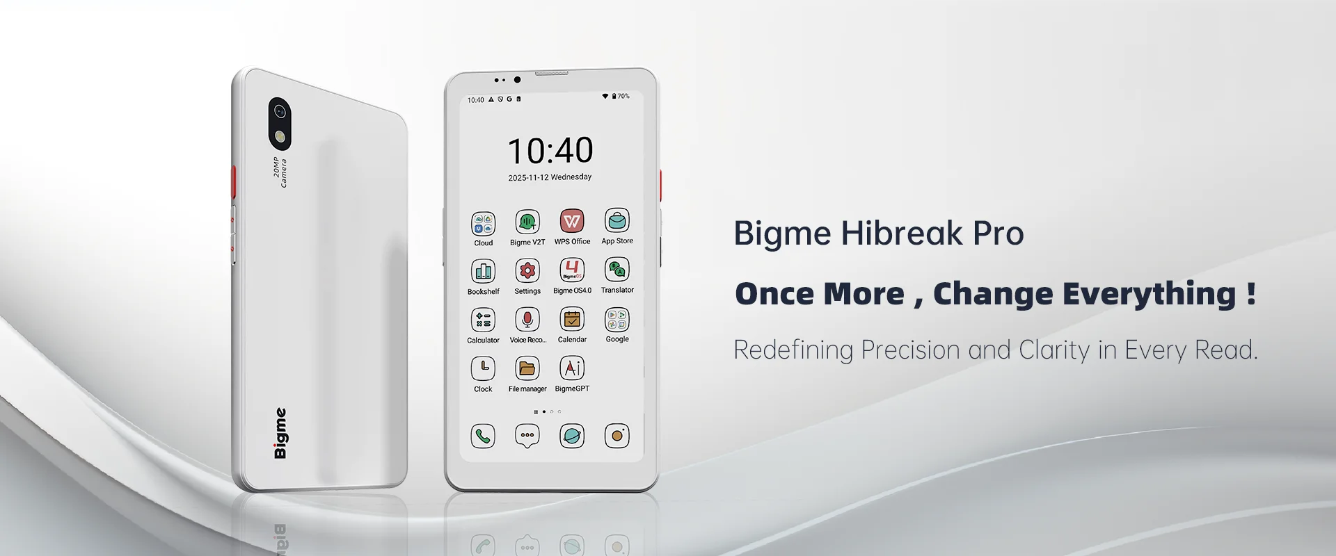 Bigme Hibreak Pro Color E-Ink E-Book-Reader, 6,13'' E-Book mit Dual-Kamera, Android 14, 8+256GB E-Reader, 4G-Anruf & NFC – Detail 2