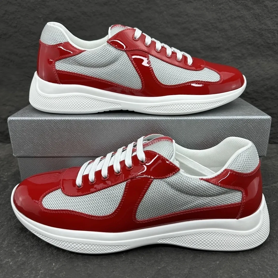 

2025 trainer cups shoes classic fashion sport mens women shoes luxury american cup Patent leather mesh nylon b