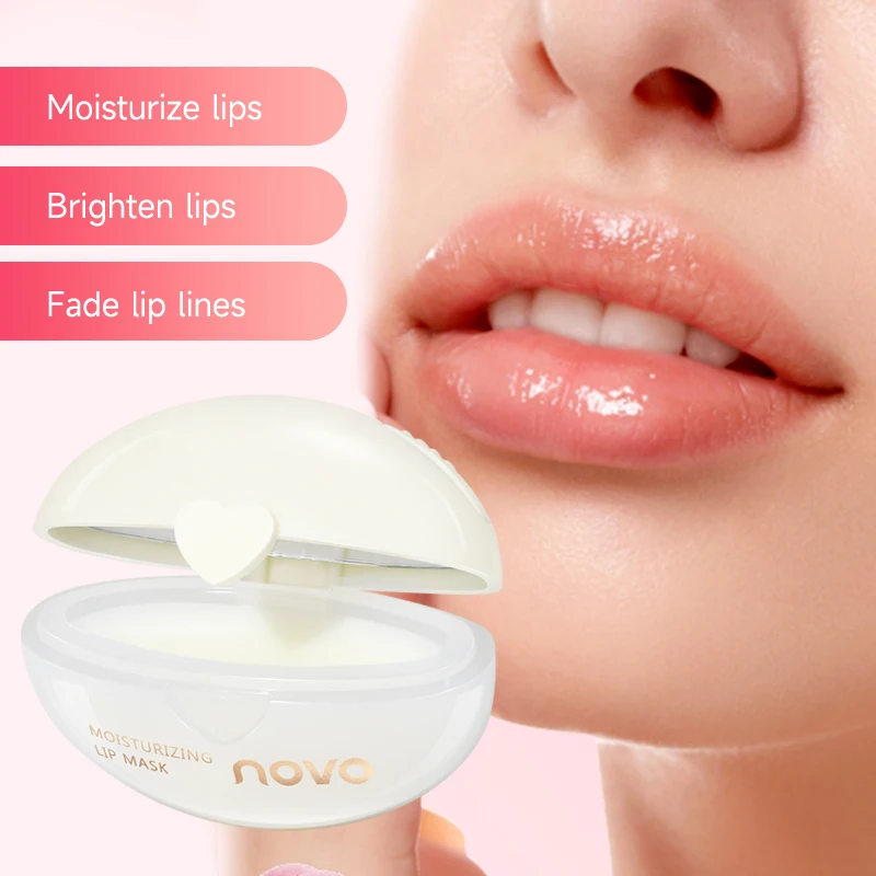 Creme labial e hidratante de squalane, bálsamo labial com vitamina E para lábios secos e escamosos, tratamento labial suavizante, máscara labial para dormir