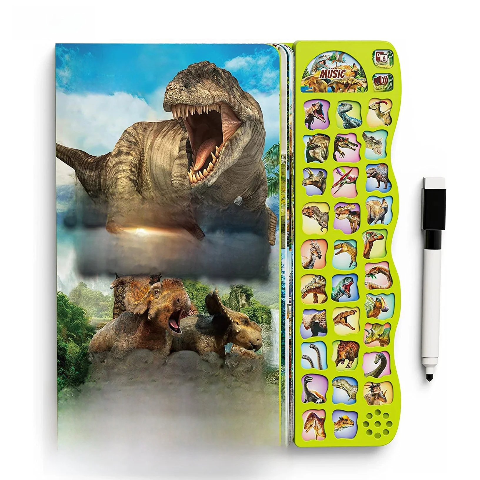 Children's Dinosaur Busy Book, With Sounds,Names And Realistic Sounds Interactive Dinosaur Toys, Gifts For Boys And Girls