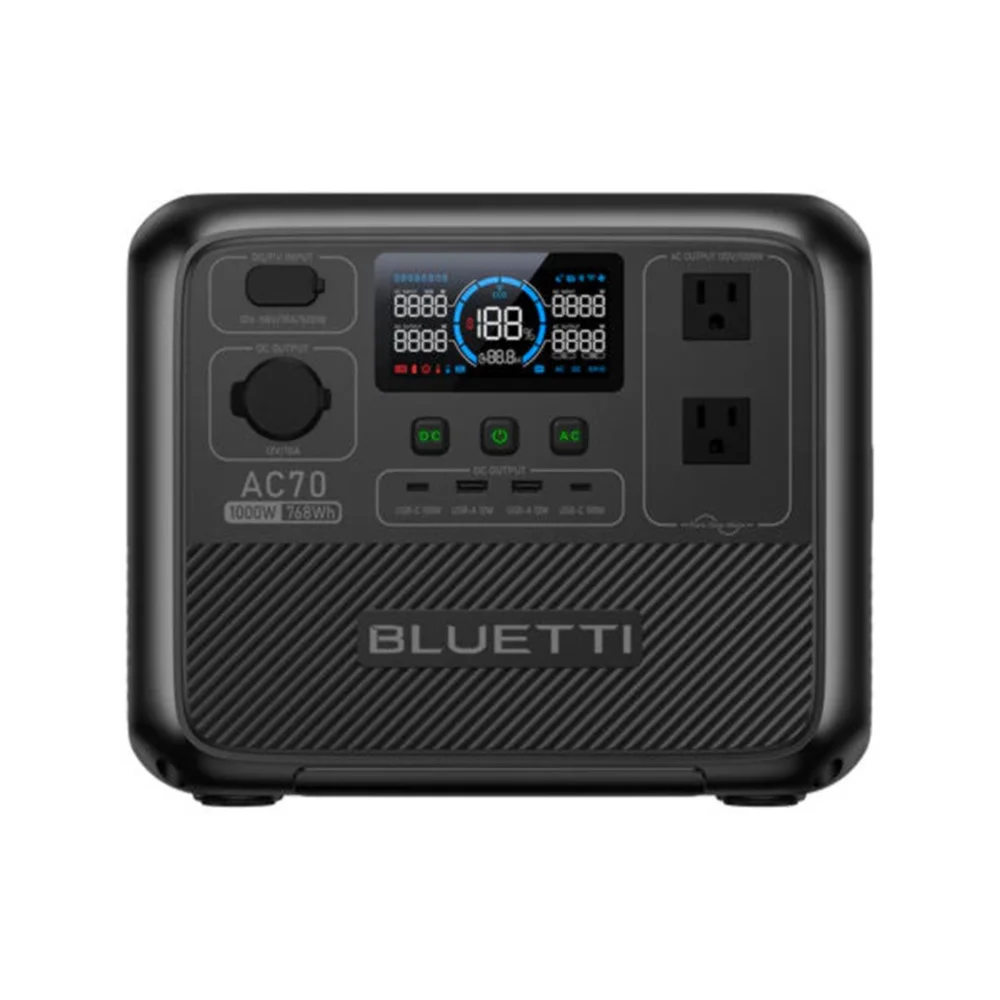 [US Plug] BLUETTI AC70 Portable Power Station | 1000W 768Wh, Solar Generator for Road Trip, Off-grid, Power Outage