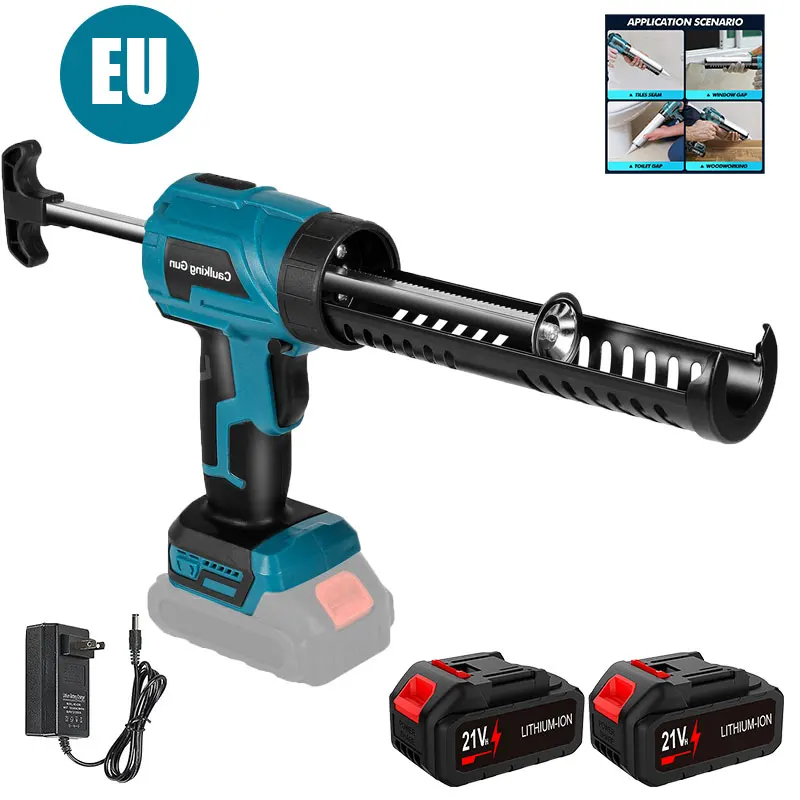 Elektrische Klebepistole, Glaskleber-Füllpistole, 4-Gang kabelloses elektrisches Klebewerkzeug für Türen und Fenster, geeignet für Makita 18V-Akkus.