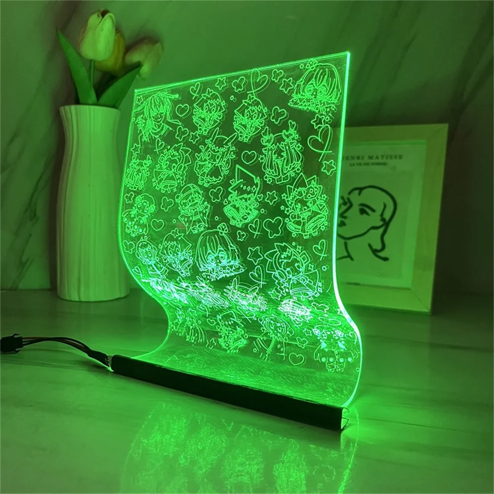 Led Scroll Lamp Kinderen Van Het Licht Acryl Nachtlampen Sfeer Sfeer Sfeer Licht Populaire Game Ip Art Decor Lamp 3/7 Kleuren Afstandsbediening