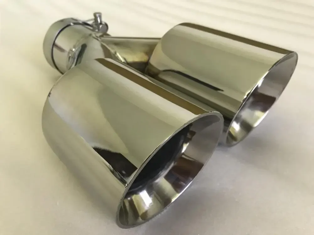 En acier inoxydable biais double acier universel double Automobile tuyau d'échappement silencieux voiture accessoires modification