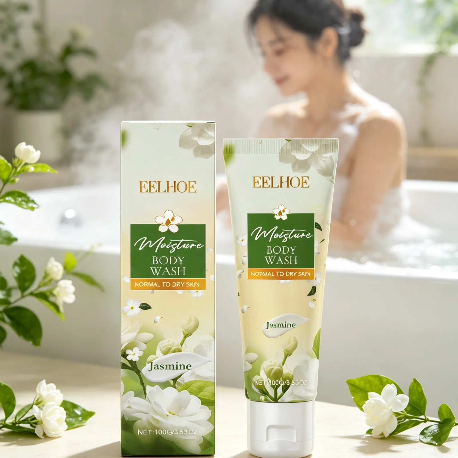 EELHOE Jasmine Body Wash Nourishing Skin Long Lasting Hydration Repair Skin Barrier Gentle Cleansing Floral Scent Body Wash ﻿