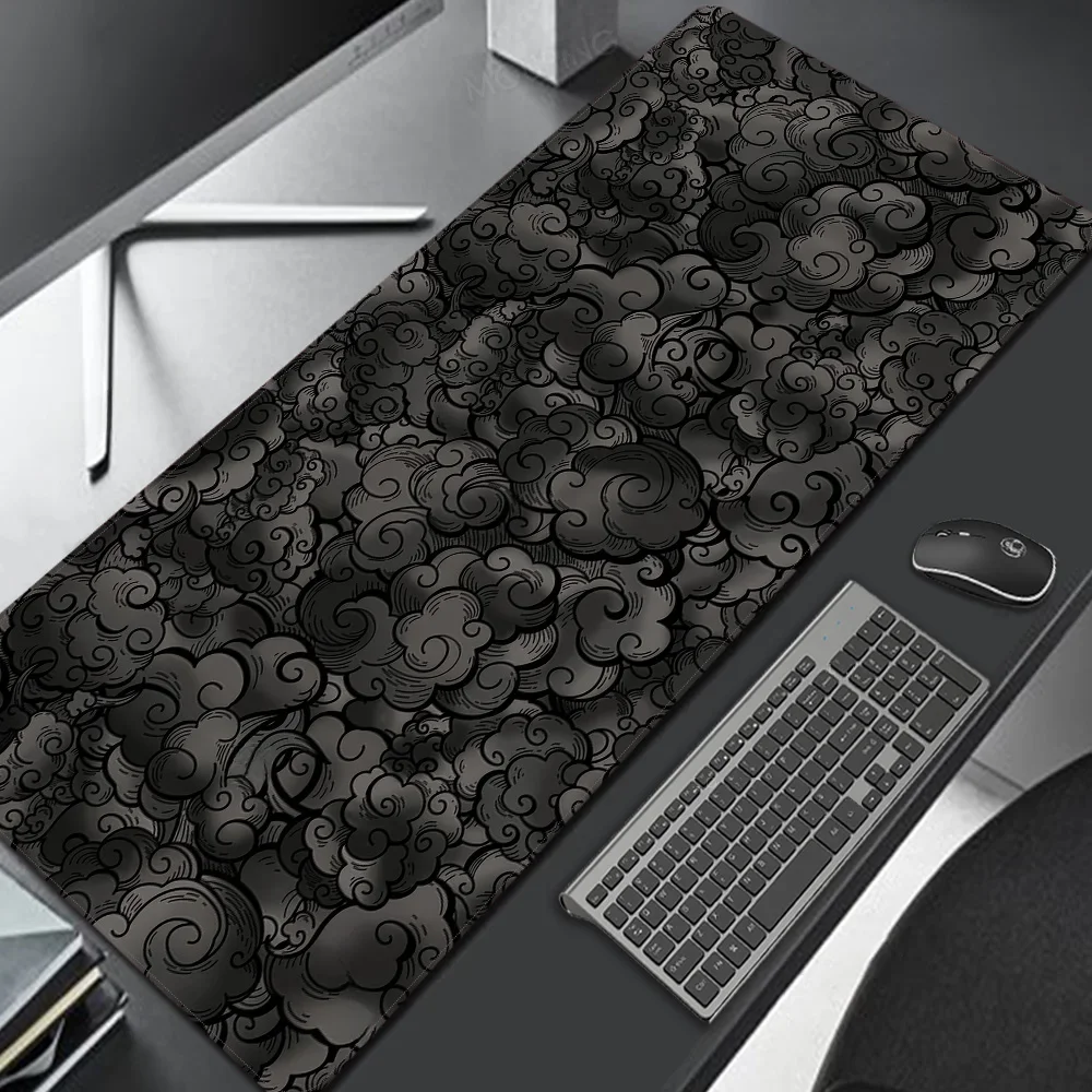 Japan Wolken Schreibtisch matte schwarzer Teppich große Gaming Mouse pad Laptop Kawaii Computer